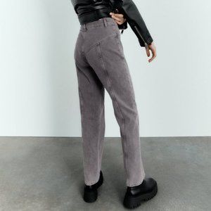 NWT ZARA STRAIGHT FIT TRF JEANS WITH DECORATIVE STITCHES
